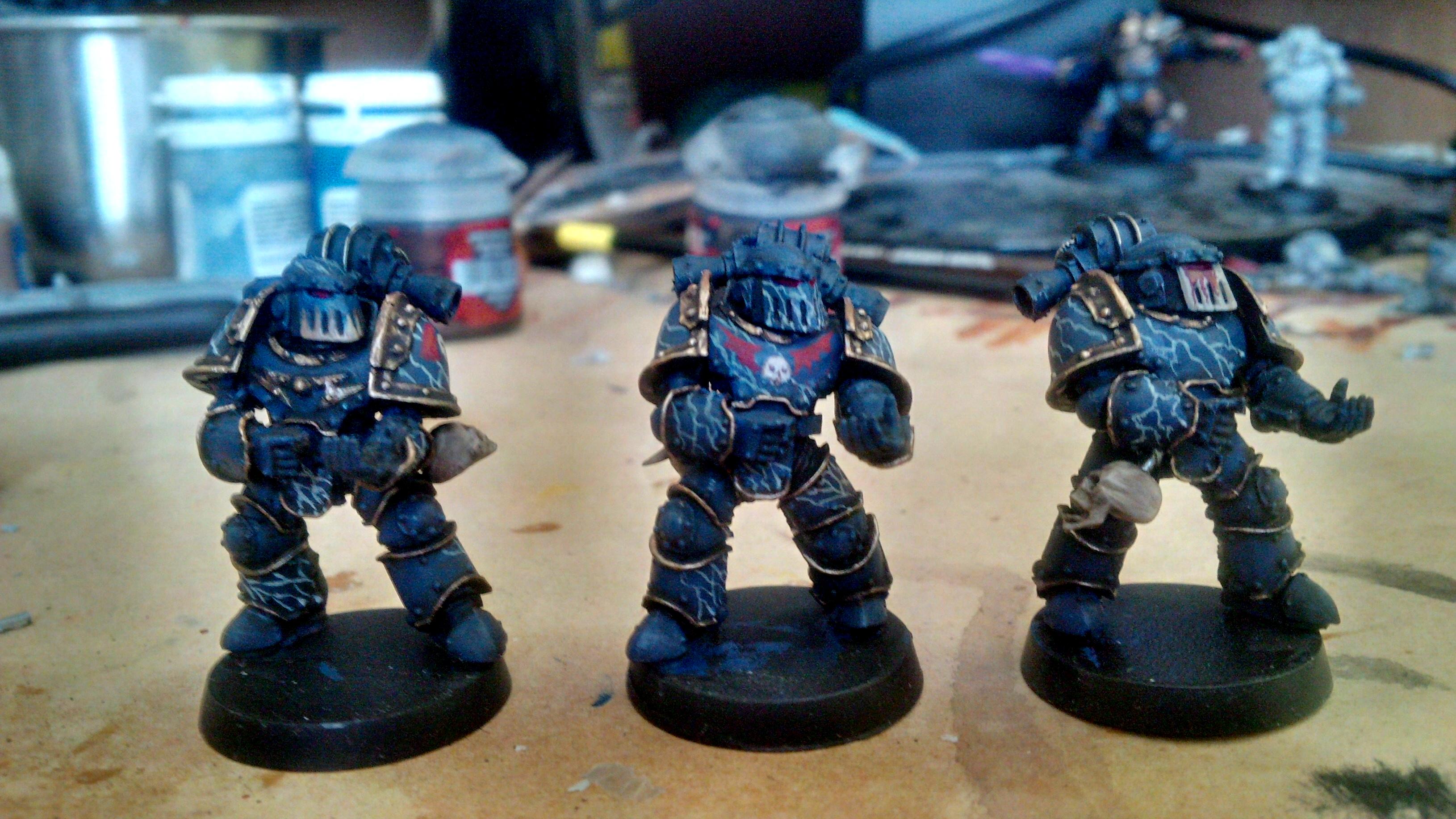 30k, Blue, Gold, Horus Heresy, Lightning, Night Lord, Skull PreHeresy Night Lord Legionnaires